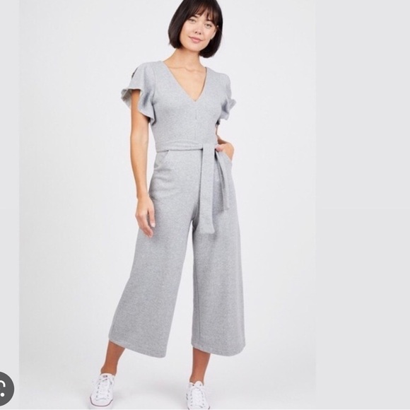 RACHEL ROY SOFT KNIT HEATHER GREY JUMPSUIT SIZE Medium MSRP $119.00 - Picture 1 of 8